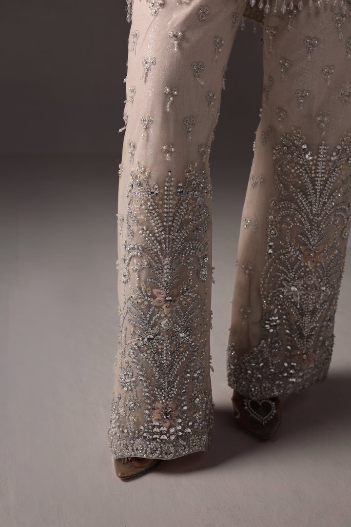 Reema Ahsan - Oria Net Suit For Women - Ivory - 2 Piece