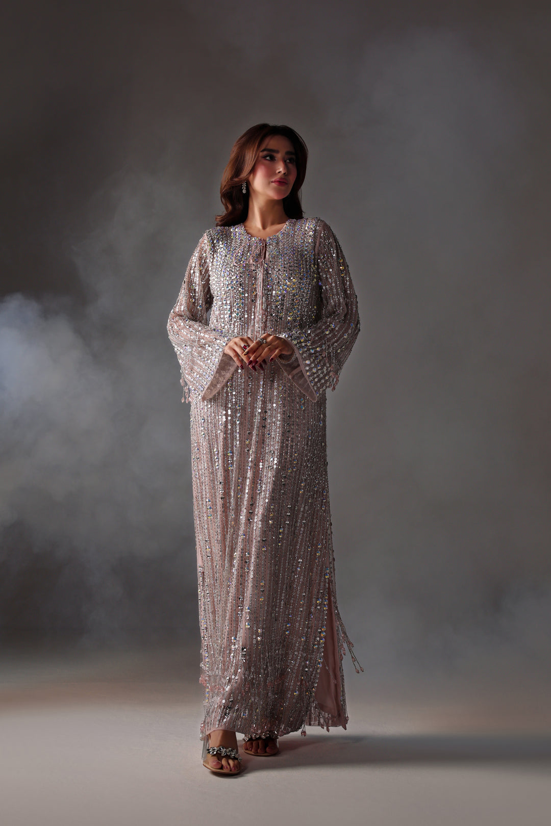 Reema Ahsan - Miran Net & Rawsilk Suit For Women - Pink - 2 Piece