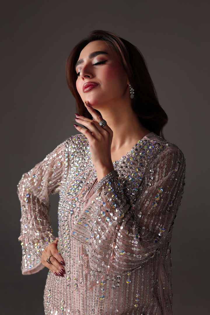 Reema Ahsan - Miran Net & Rawsilk Suit For Women - Pink - 2 Piece