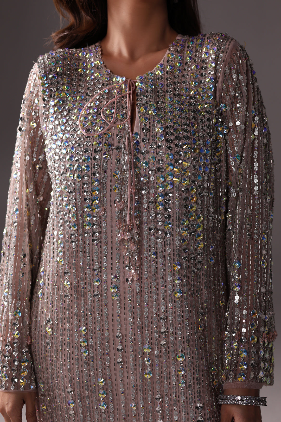 Reema Ahsan - Miran Net & Rawsilk Suit For Women - Pink - 2 Piece