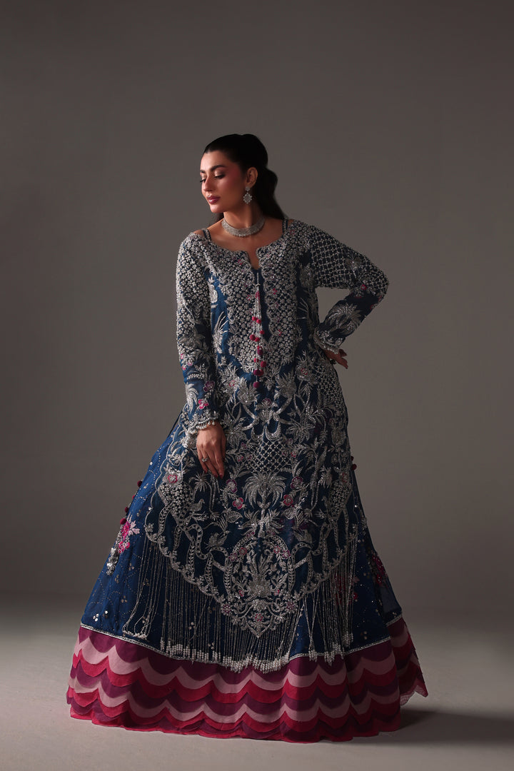 Reema Ahsan - Parisa Organza & Mukesh Chiffon Suit For Women - Teal - 3 Piece