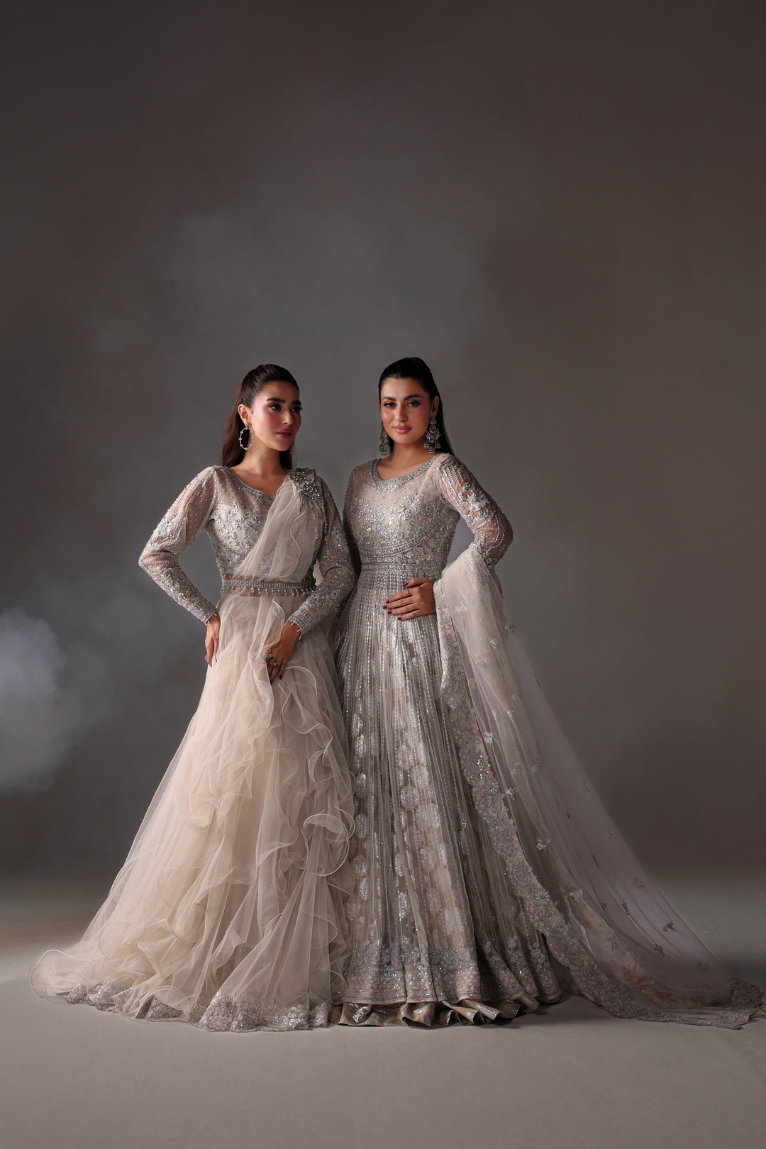 Reema Ahsan - Emily Net Lehenga Choli For Women - White - 2 Piece