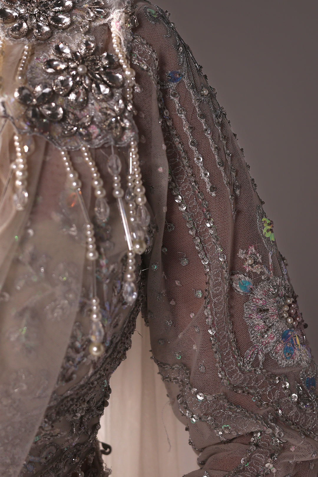 Reema Ahsan - Emily Net Lehenga Choli For Women - White - 2 Piece