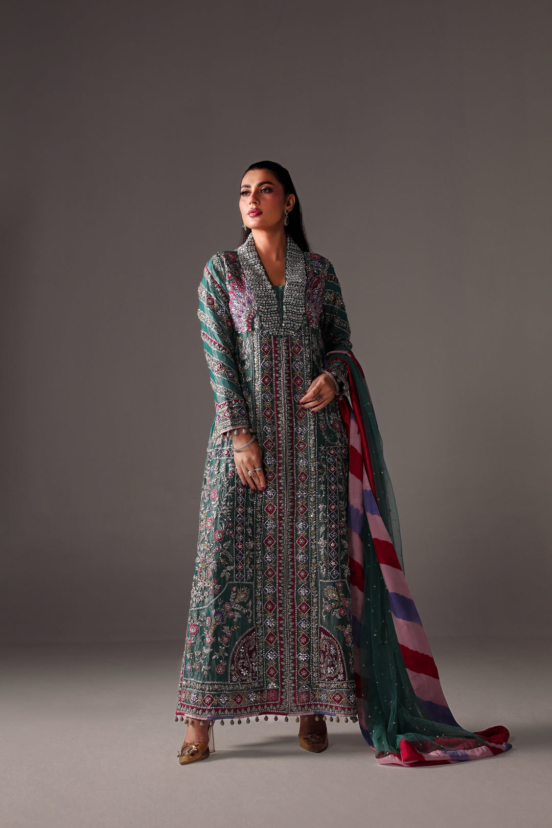 Reema Ahsan - Elia Tissue & Rawsilk Suit For Women - Green - 3 Piece