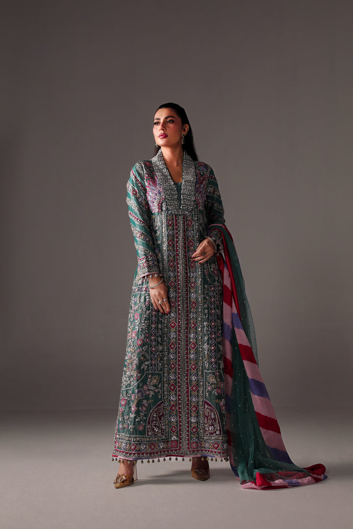 Reema Ahsan - Elia Tissue & Rawsilk Suit For Women - Green - 3 Piece