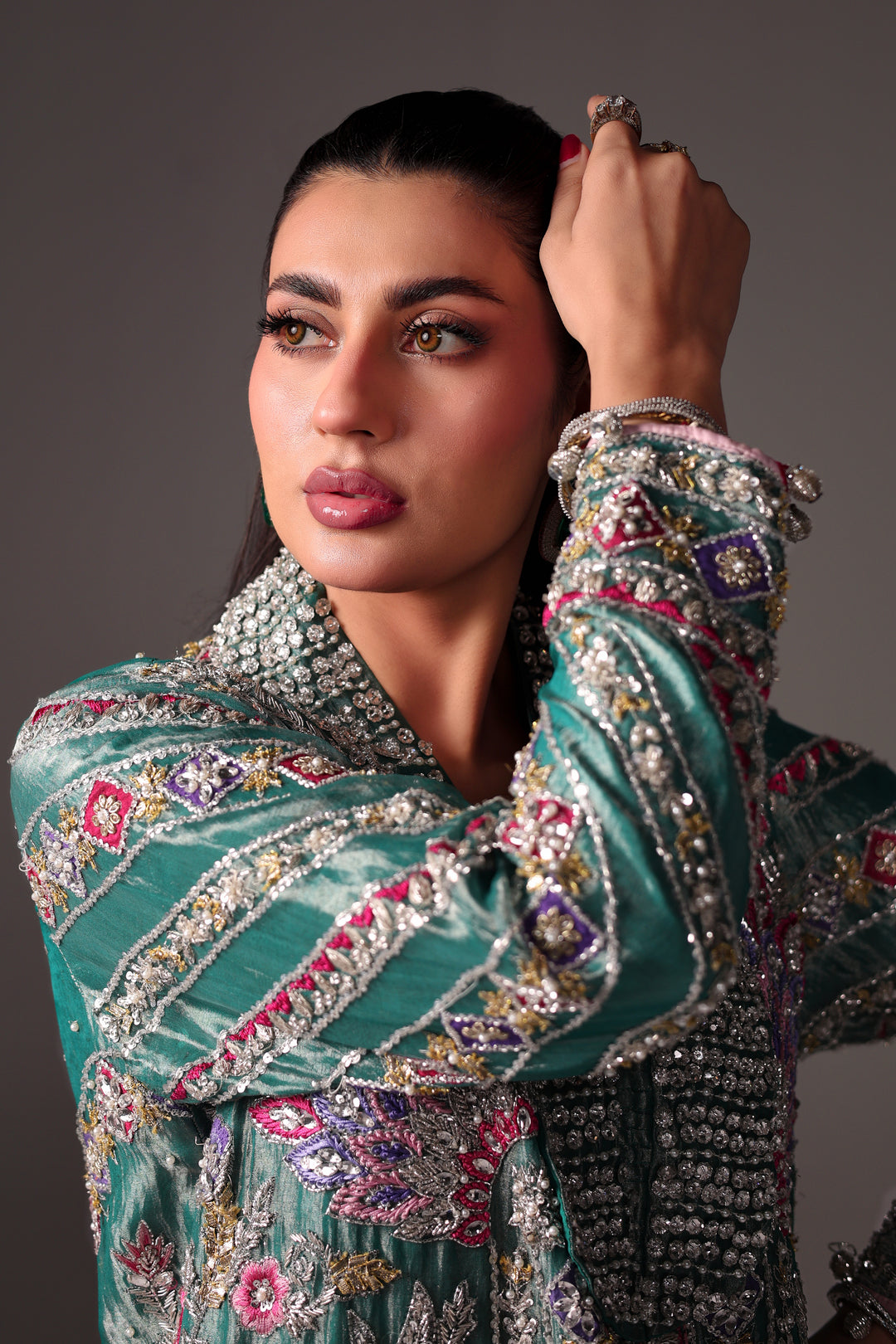 Reema Ahsan - Elia Tissue & Rawsilk Suit For Women - Green - 3 Piece