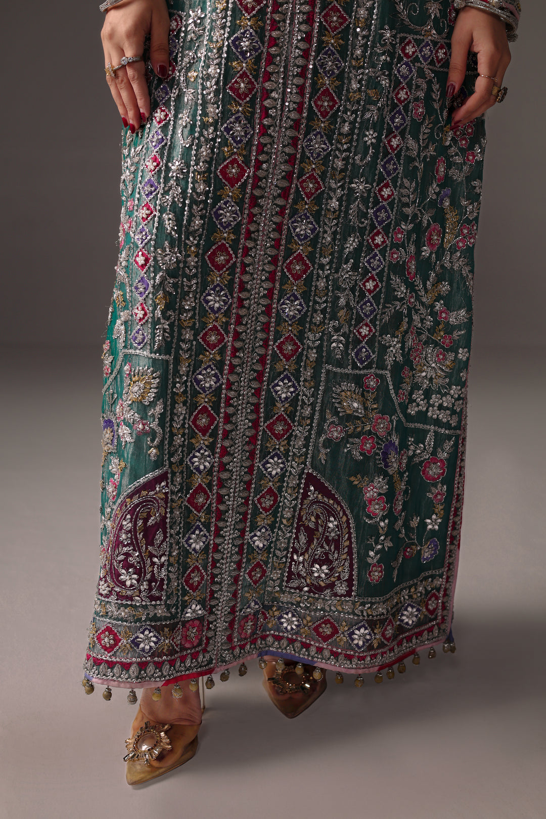 Reema Ahsan - Elia Tissue & Rawsilk Suit For Women - Green - 3 Piece