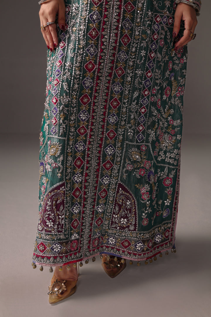 Reema Ahsan - Elia Tissue & Rawsilk Suit For Women - Green - 3 Piece