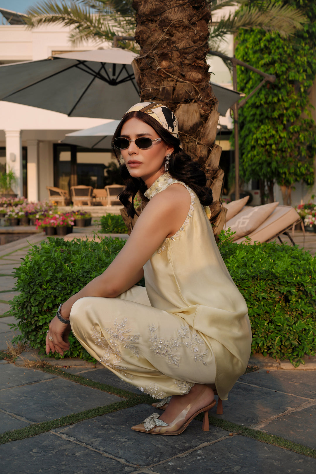 Reema Ahsan - Rina Shamoz Silk Suit For Women - Yellow - 3 Piece