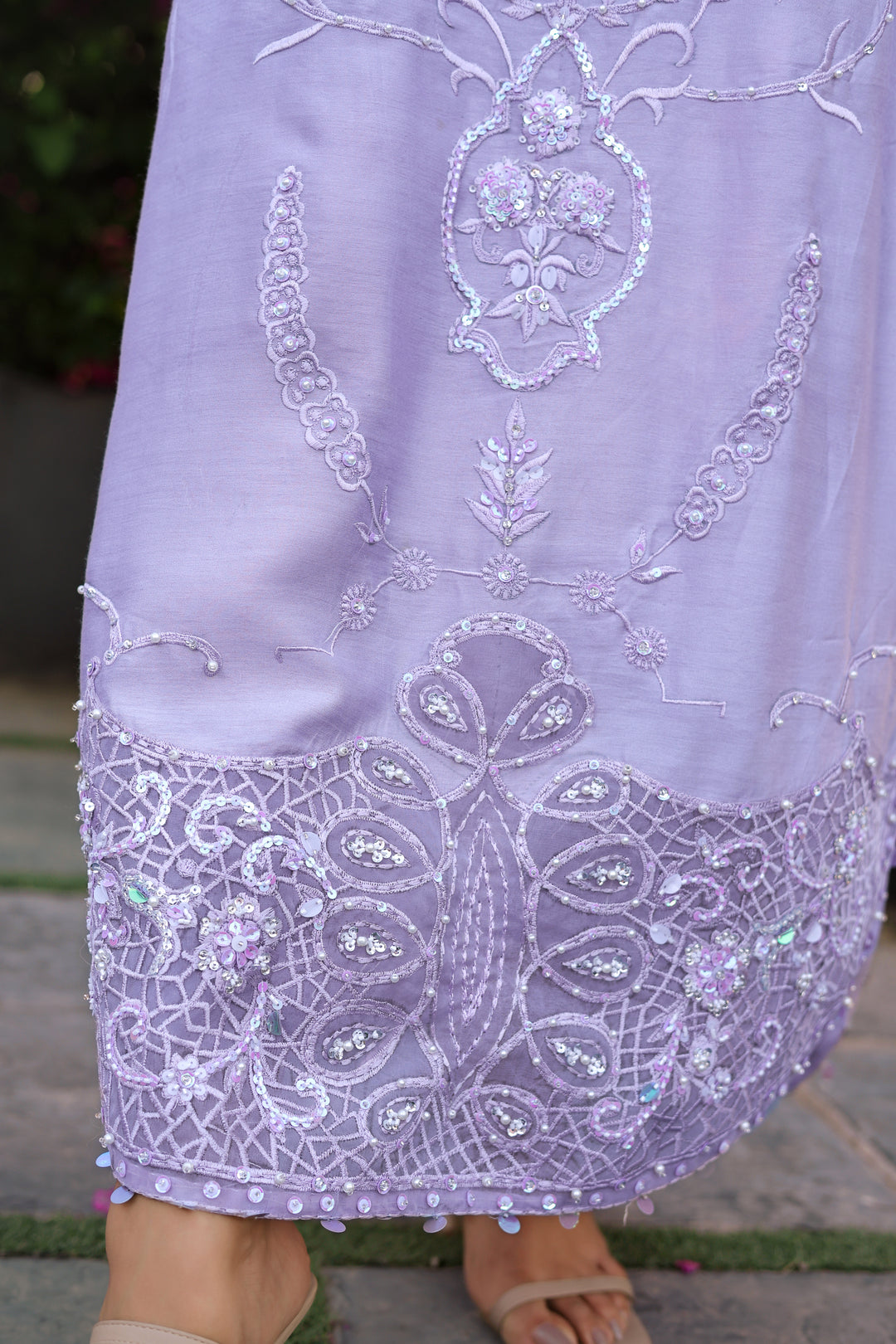Reema Ahsan - Nysa Khadi Silk Suit For Women - Lilac - 3 Piece
