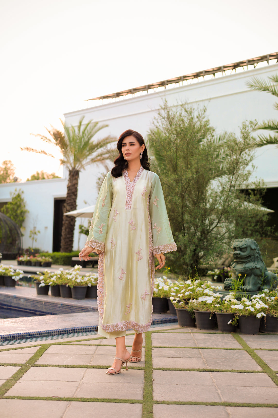 Reema Ahsan - Mahveen Tissue Silk Suit For Women - Yellow - 3 Piece