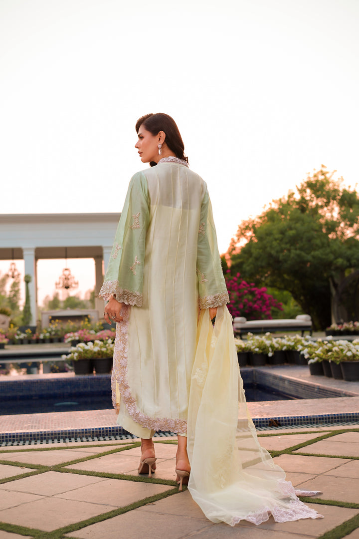 Reema Ahsan - Mahveen Tissue Silk Suit For Women - Yellow - 3 Piece