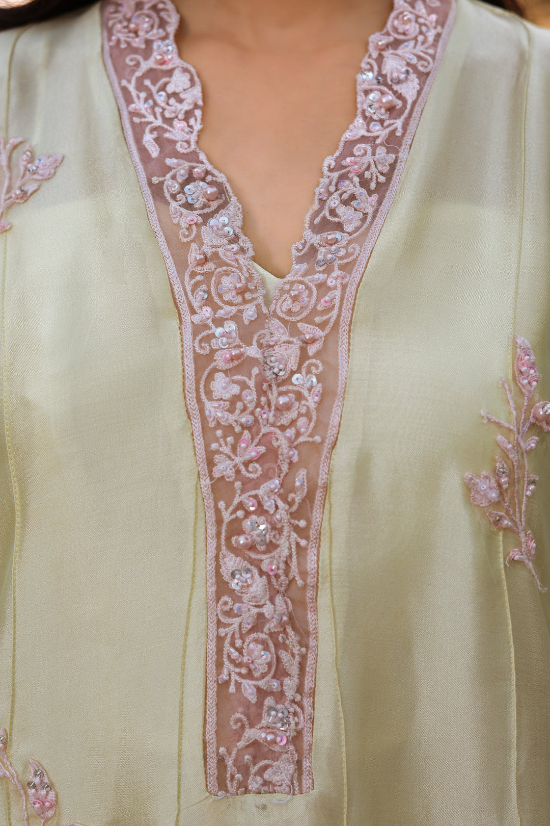 Reema Ahsan - Mahveen Tissue Silk Suit For Women - Yellow - 3 Piece