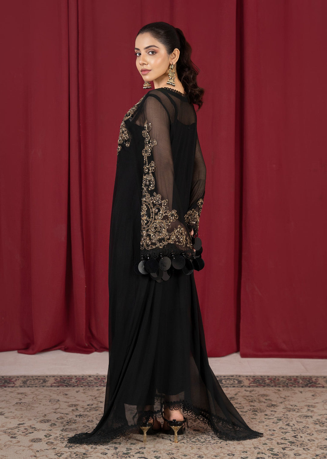 Laleen Sarosh Kaftan Black 2 Piece