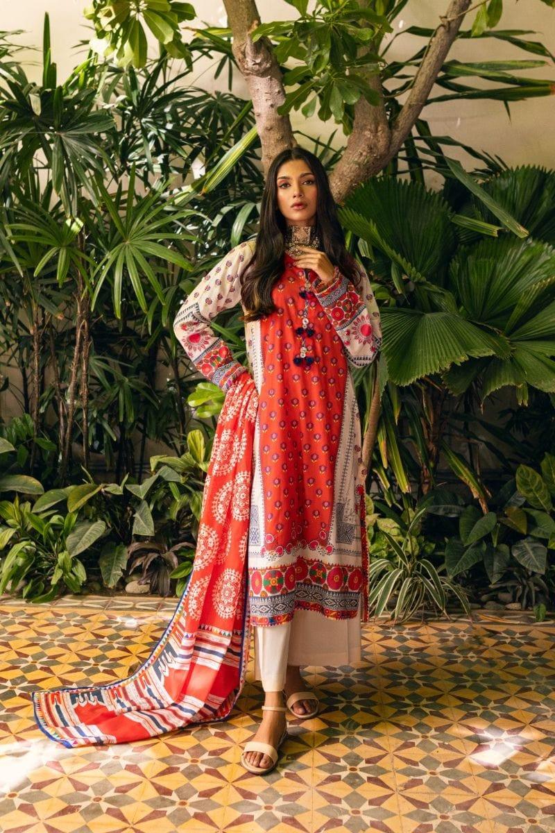 Oaks - Seed Pearl 3 Piece Cambric Printed - Unstitched - Studio by TCS