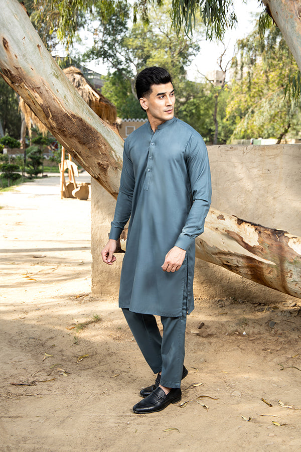 Arif Ashraf - Pacific Blue Kurta Trouser - 2 Piece