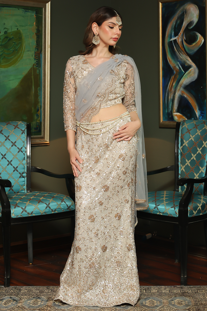 Huma Adnan - Safa - Rose Gold - 3 Piece