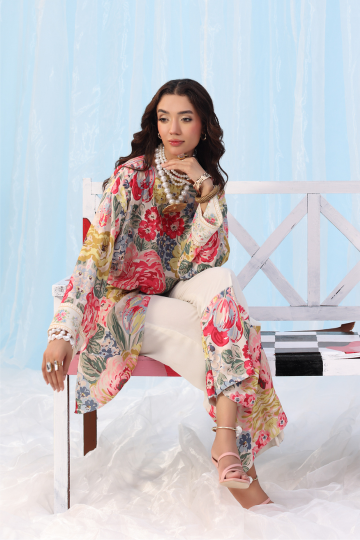 Musferah Saad - Twist of Bloom - Ivory - Silk - 2 Piece