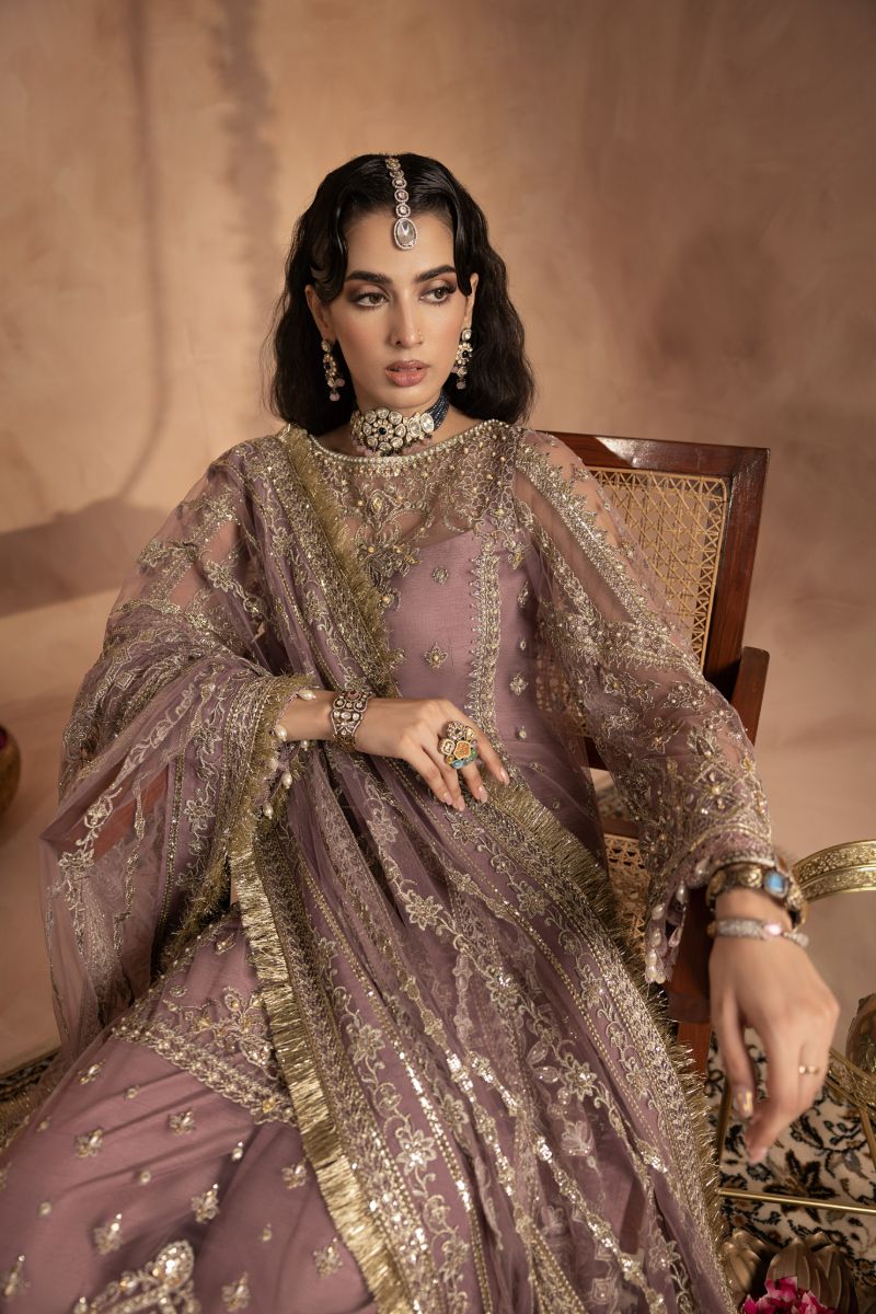 Anayra Amal - Gota Kinari - Lilac - Net - 3 Piece