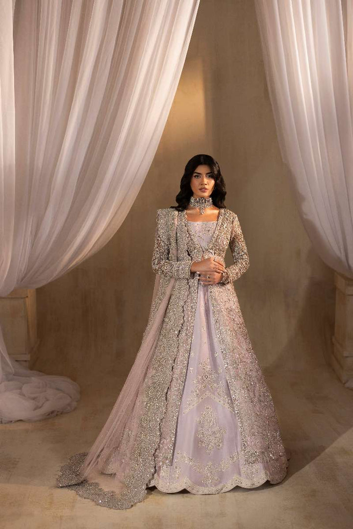 Anayra Amal - Zeenia Embroidered + Hand Worked Silk+Net Suit For Women - Lilac - 3 Piece
