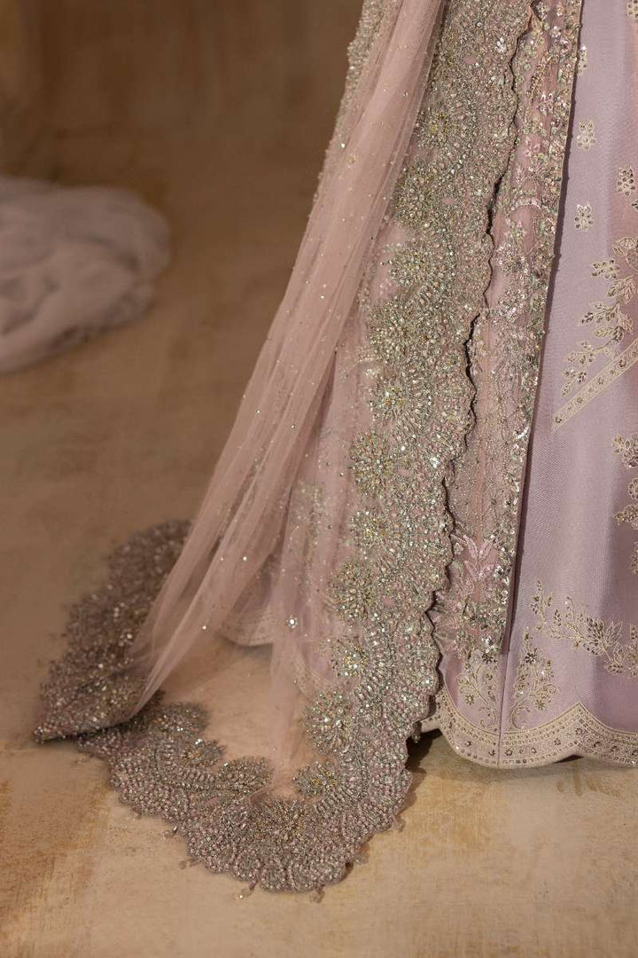 Anayra Amal - Zeenia Embroidered + Hand Worked Silk+Net Suit For Women - Lilac - 3 Piece