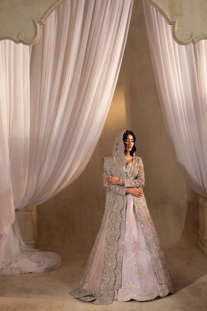 Anayra Amal - Zeenia Embroidered + Hand Worked Silk+Net Suit For Women - Lilac - 3 Piece