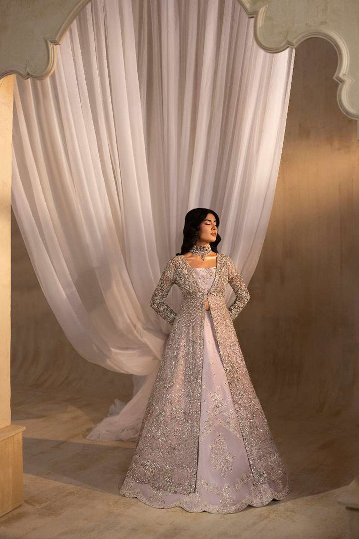 Anayra Amal - Zeenia Embroidered + Hand Worked Silk+Net Suit For Women - Lilac - 3 Piece