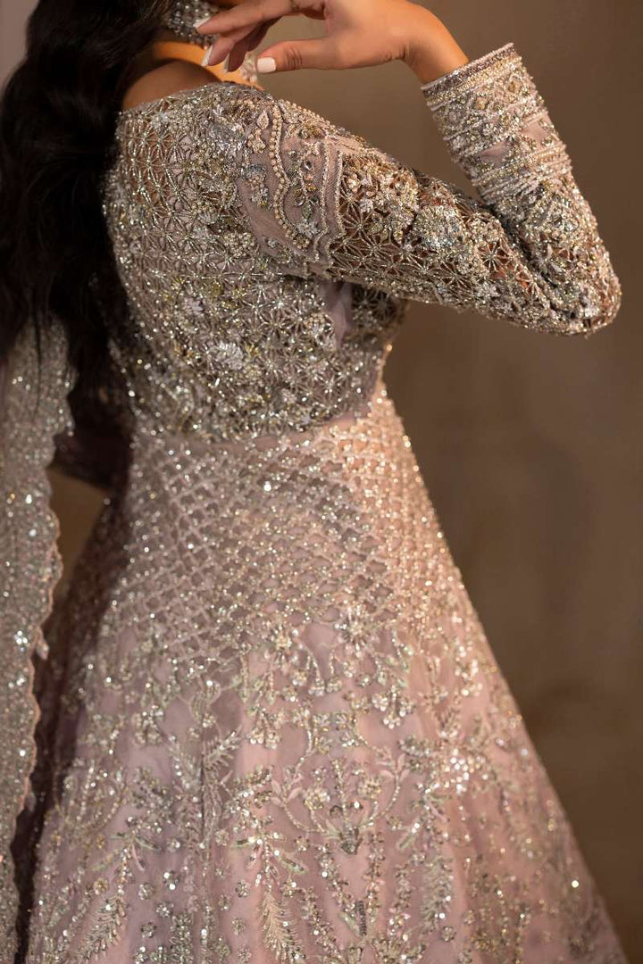 Anayra Amal - Zeenia Embroidered + Hand Worked Silk+Net Suit For Women - Lilac - 3 Piece