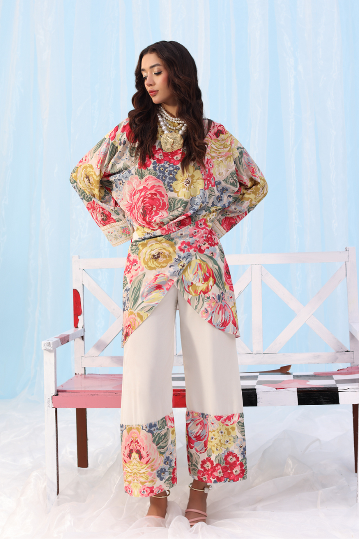 Musferah Saad - Twist of Bloom - Ivory - Silk - 2 Piece