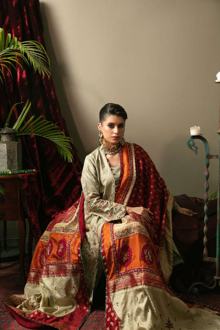 Yasmin Zaman - Iqra Jamawar Suit For Women - Mint Green - 3 Piece