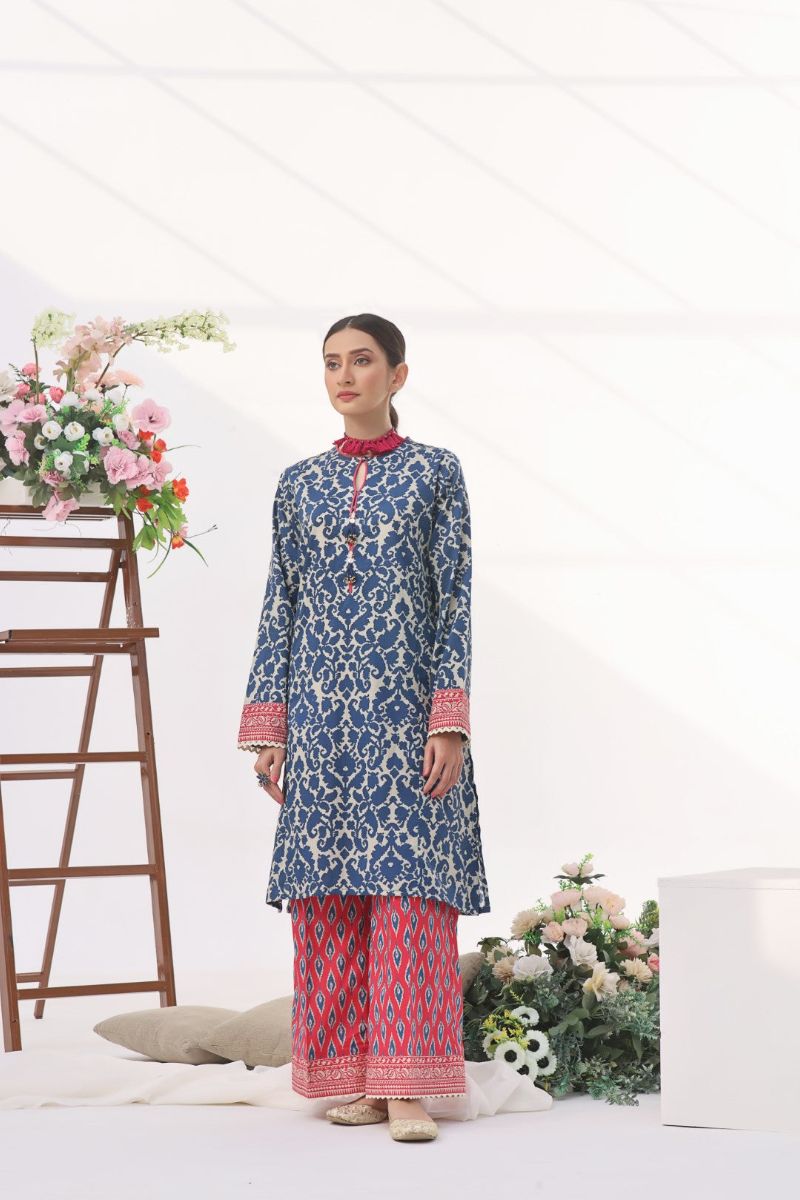 Oaks - Dutch Blue Lawn Printed - 2 Piece - Unstitch