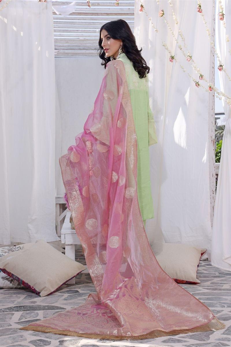 Oaks - Norah - Raw Silk with Banarsi Dupatta 3 Pieces - Studio by TCS