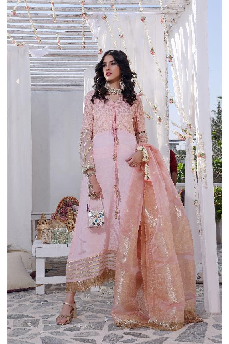 Oaks - Alice - Raw Silk with Banarsi Dupatta 3 Pieces - Studio by TCS