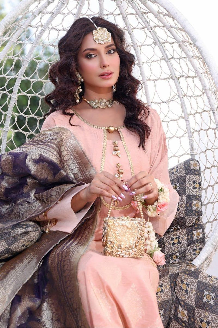 Oaks - Yuna - Raw Silk with Banarsi Dupatta 3 Pieces - Studio by TCS