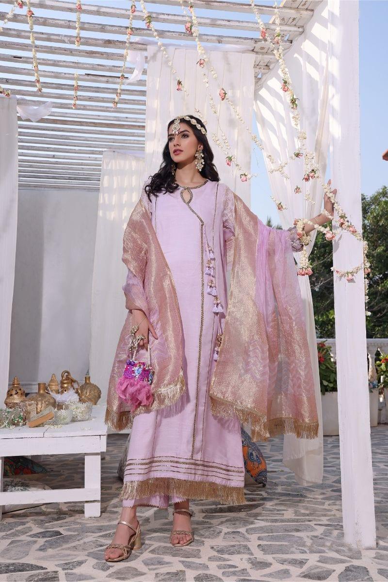 Oaks - Noel - Raw Silk with Banarsi Dupatta 3 Pieces - Studio by TCS