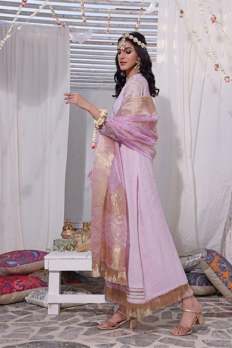 Oaks - Noel - Raw Silk with Banarsi Dupatta 3 Pieces - Studio by TCS