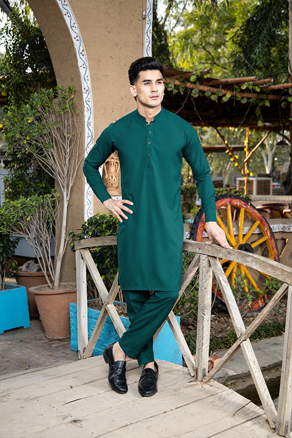 Arif Ashraf - Teal Kurta Trouser - 2 Piece