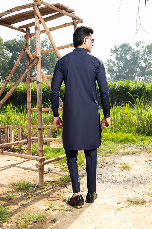 Arif Ashraf - Boski Navy Blue Kurta Trouser - 2 piece