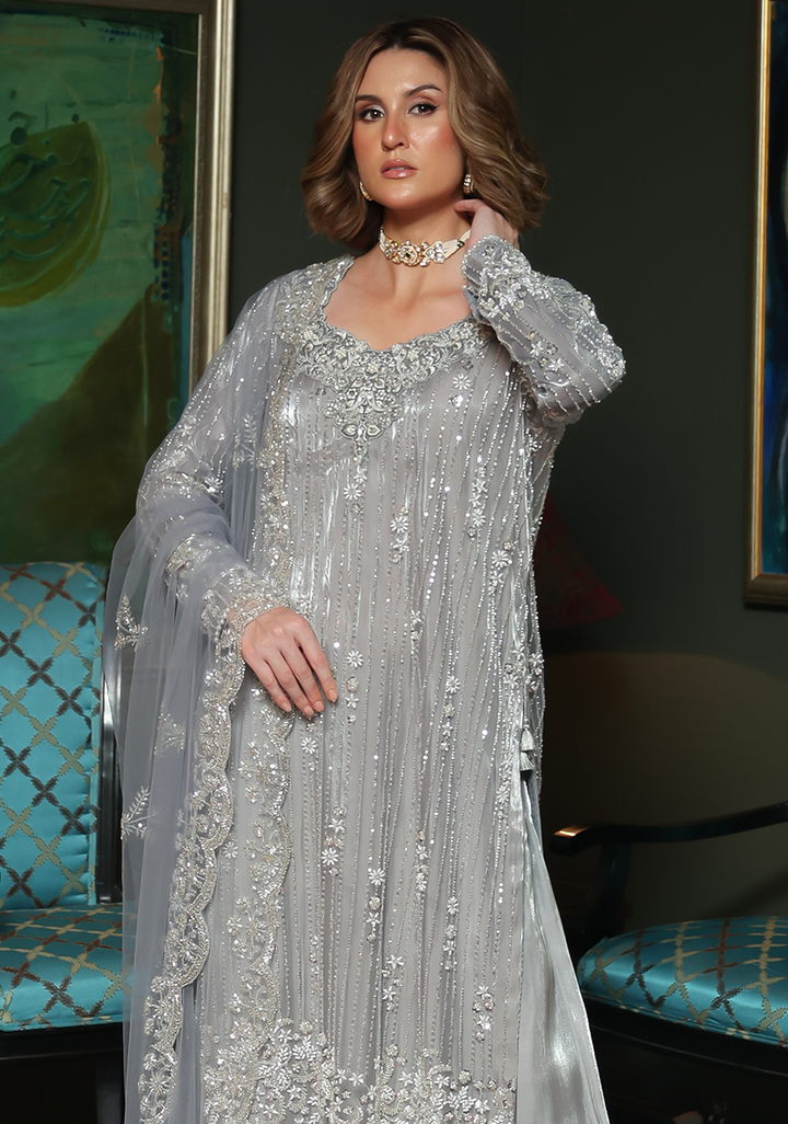 Huma Adnan - Nooriza - Grey - 3 Piece