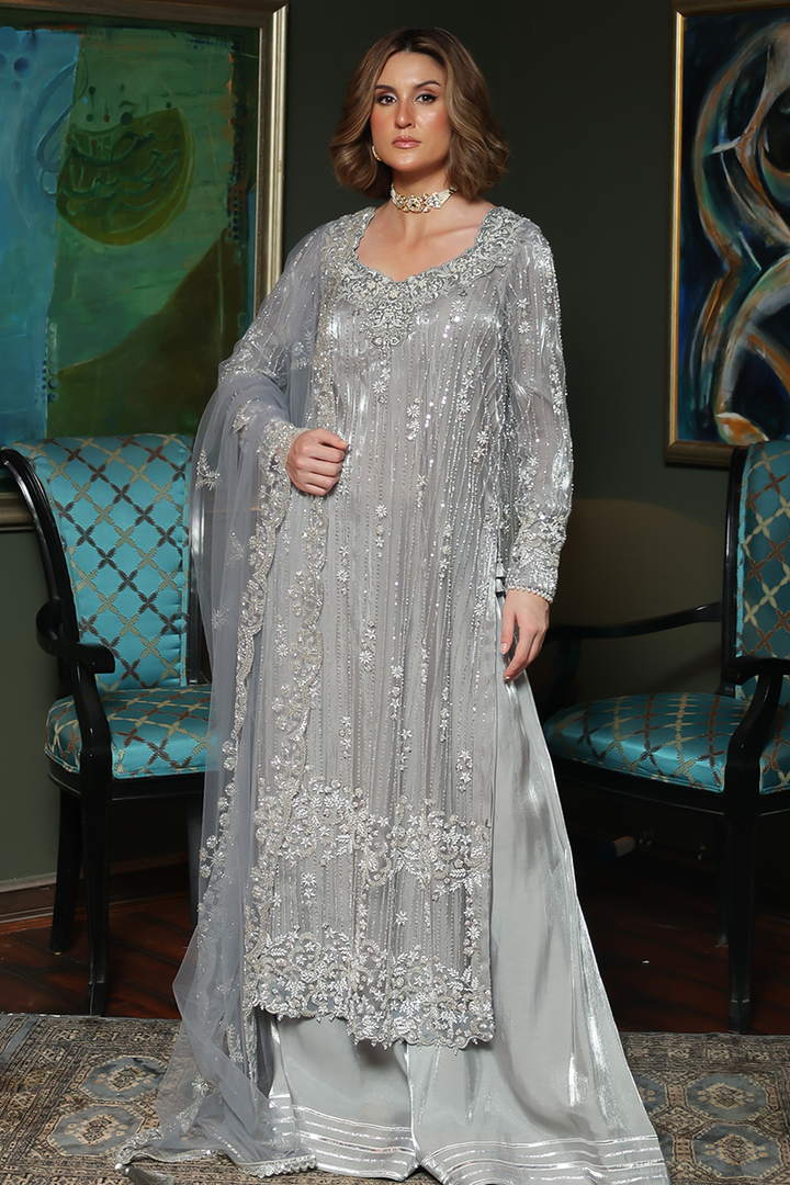 Huma Adnan - Nooriza - Grey - 3 Piece