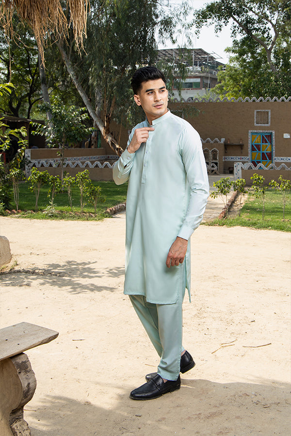 Arif Ashraf - Sky Blue Kurta Trouser - 2 Piece