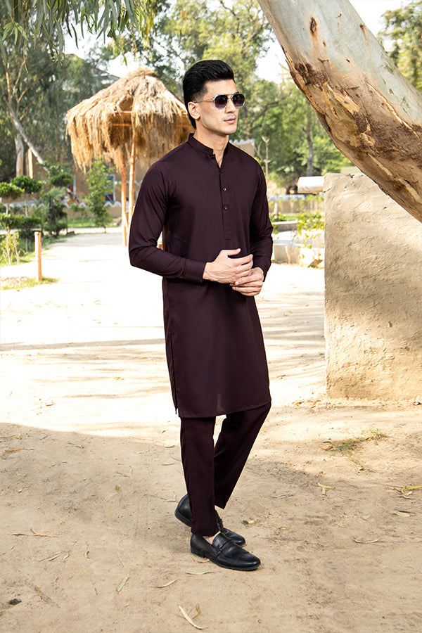 Arif Ashraf - Plum Kurta Trouser - 2 Piece