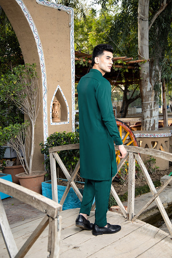 Arif Ashraf - Teal Kurta Trouser - 2 Piece