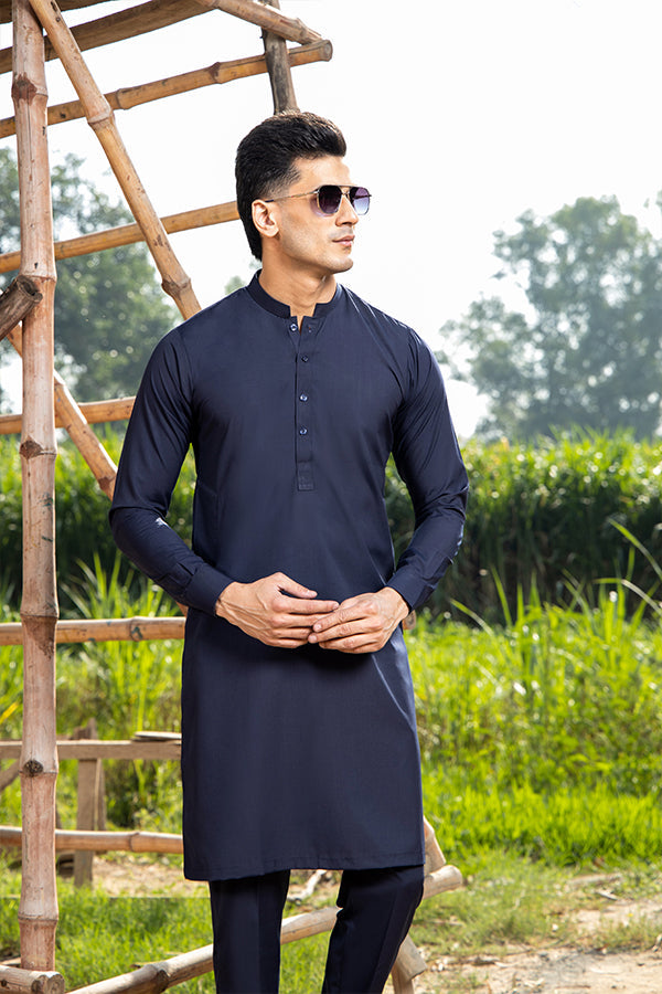 Arif Ashraf - Boski Navy Blue Kurta Trouser - 2 piece