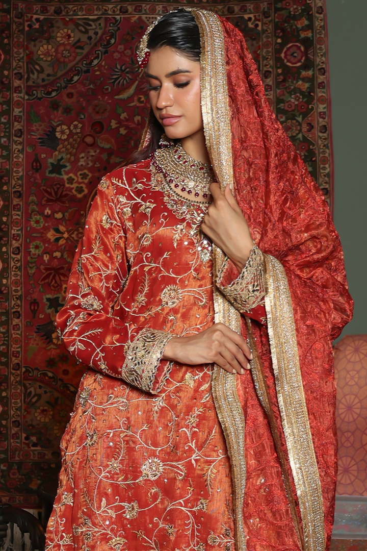 Huma Adnan - Zehrayn - Silk - Maroon - 3 Piece