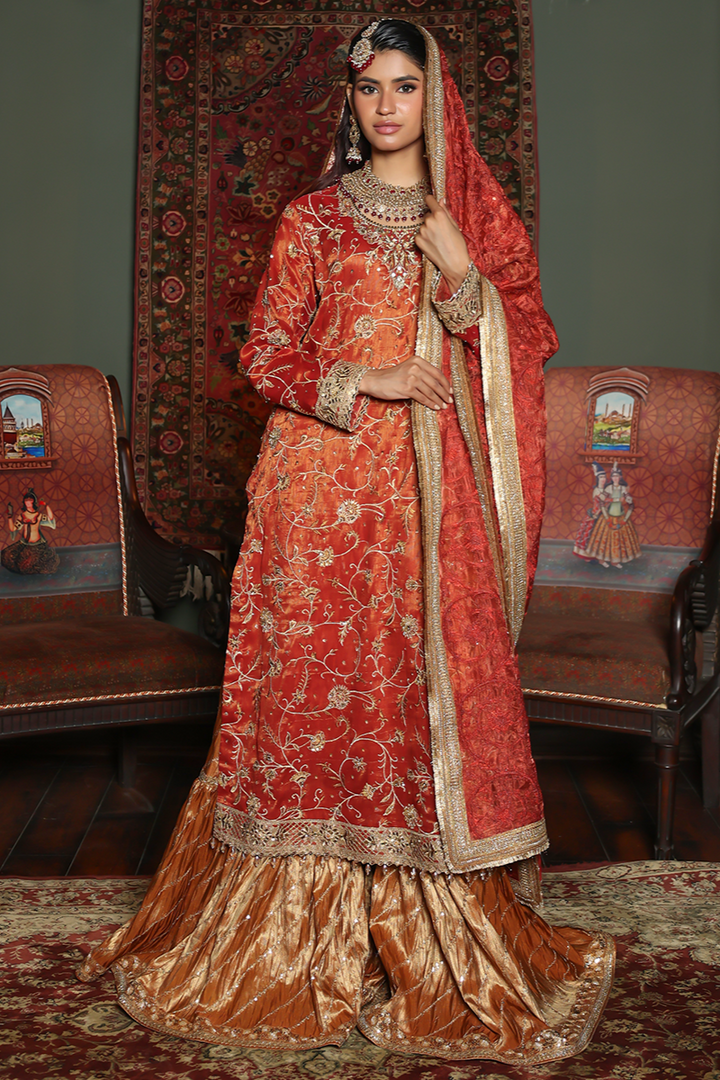 Huma Adnan - Zehrayn - Silk - Maroon - 3 Piece