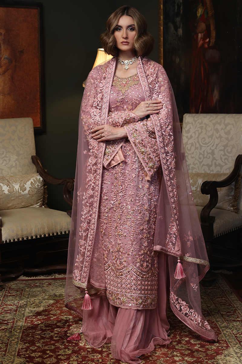 Huma Adnan - Vezira - Tea Pink - 3 Piece