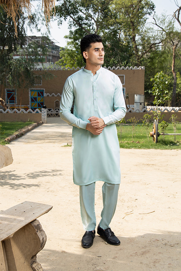 Arif Ashraf - Sky Blue Kurta Trouser - 2 Piece