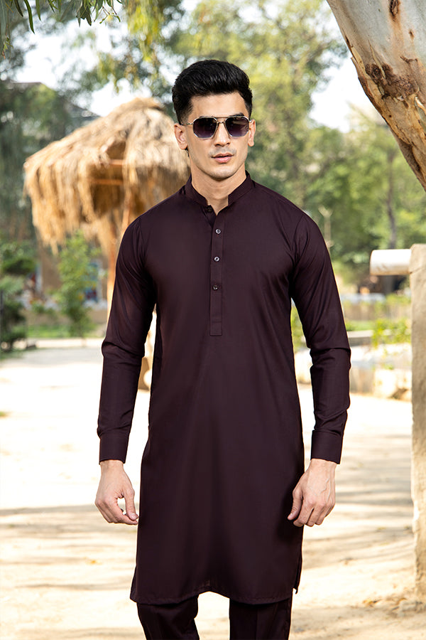 Arif Ashraf - Plum Kurta Trouser - 2 Piece