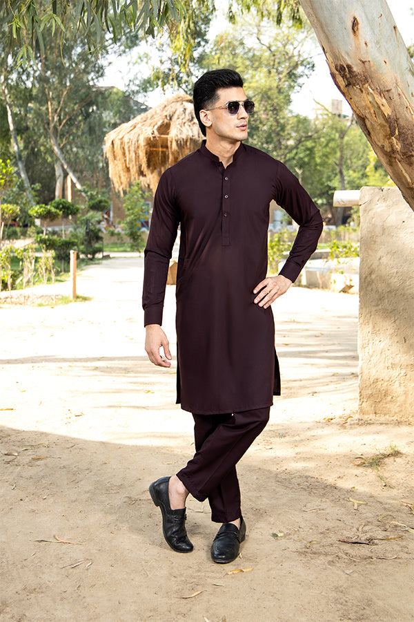Arif Ashraf - Plum Kurta Trouser - 2 Piece